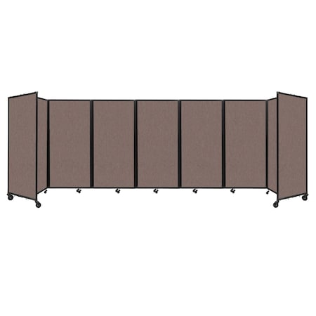 Versare Room Divider 360 Folding Portable Partition 19'6" x 6' Latte Fabric 1172713